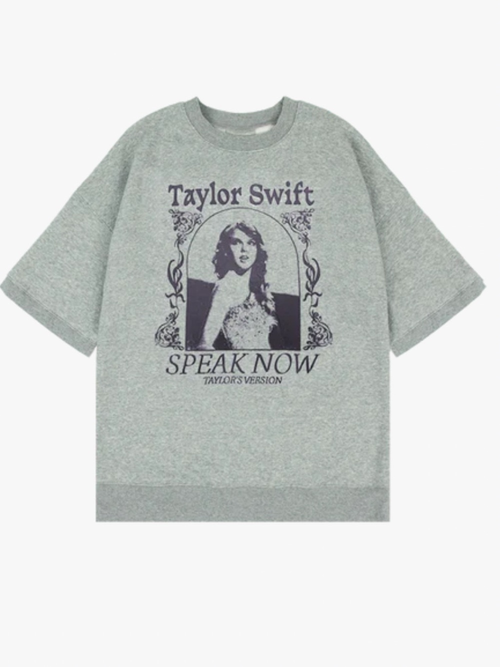 New Official Taylor Swift Heather Gray 'Speak Now' Graphic Crewneck S